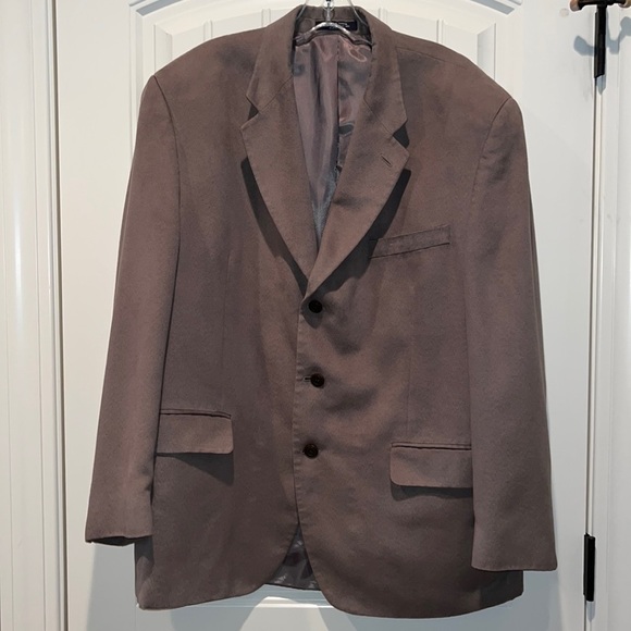 Men’s faux suede CHAPS Ralph Lauren 3 button sports coat tanXL - Picture 1 of 14
